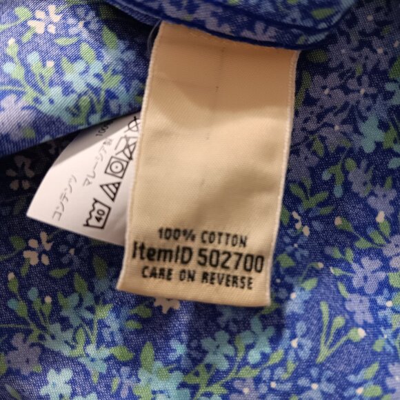 L.L. Bean Women's Cotton Button Up Shirt Blouse Long Sleeve Floral Top Size 3X - Picture 8 of 9